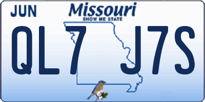 MO license plate QL7J7S