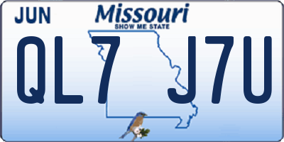 MO license plate QL7J7U