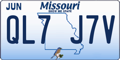 MO license plate QL7J7V