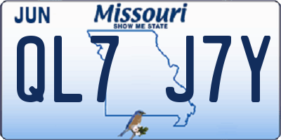 MO license plate QL7J7Y