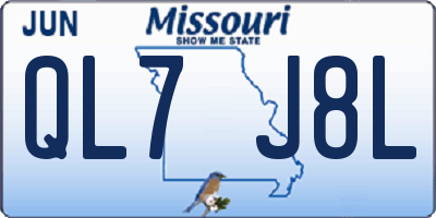 MO license plate QL7J8L