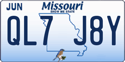 MO license plate QL7J8Y