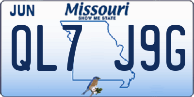 MO license plate QL7J9G