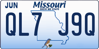 MO license plate QL7J9Q