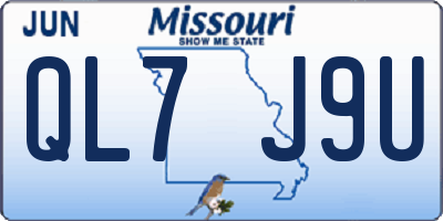 MO license plate QL7J9U
