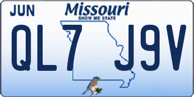 MO license plate QL7J9V