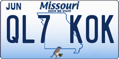 MO license plate QL7K0K