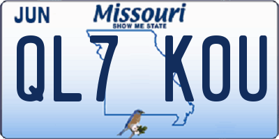 MO license plate QL7K0U