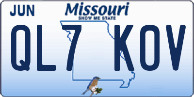 MO license plate QL7K0V