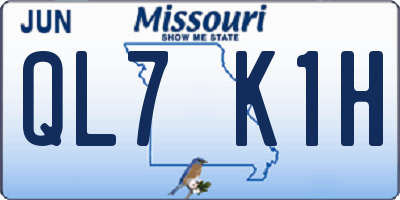 MO license plate QL7K1H