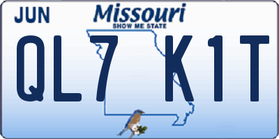 MO license plate QL7K1T