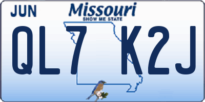 MO license plate QL7K2J