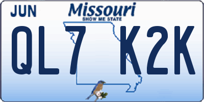 MO license plate QL7K2K