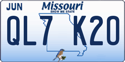 MO license plate QL7K2O