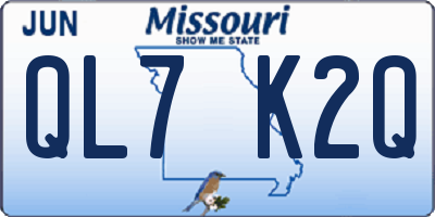MO license plate QL7K2Q