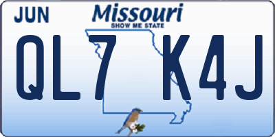 MO license plate QL7K4J