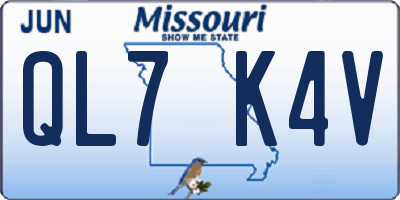 MO license plate QL7K4V