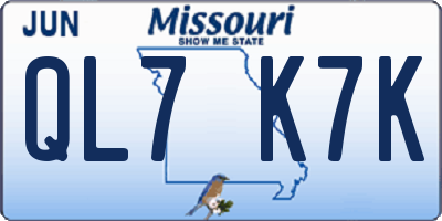 MO license plate QL7K7K