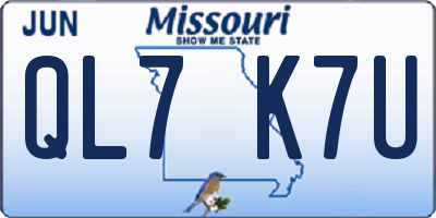 MO license plate QL7K7U