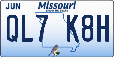 MO license plate QL7K8H
