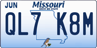 MO license plate QL7K8M