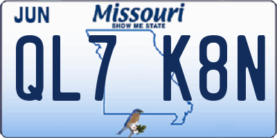 MO license plate QL7K8N