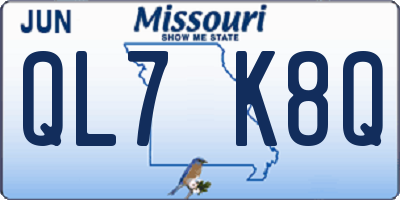 MO license plate QL7K8Q