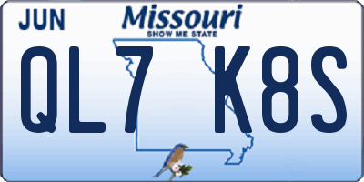 MO license plate QL7K8S