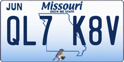MO license plate QL7K8V