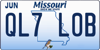 MO license plate QL7L0B