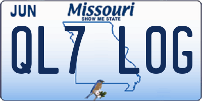 MO license plate QL7L0G