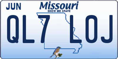 MO license plate QL7L0J