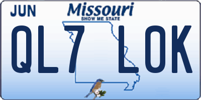 MO license plate QL7L0K