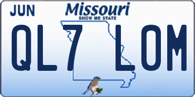 MO license plate QL7L0M