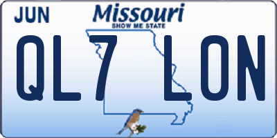 MO license plate QL7L0N