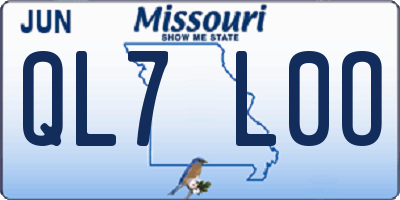 MO license plate QL7L0O