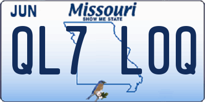 MO license plate QL7L0Q