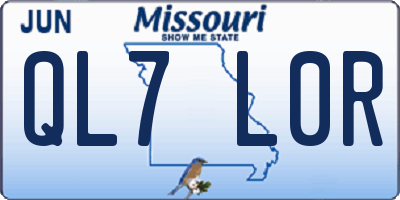 MO license plate QL7L0R