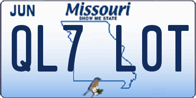 MO license plate QL7L0T