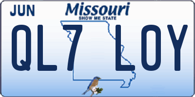MO license plate QL7L0Y