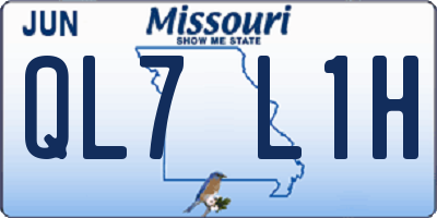 MO license plate QL7L1H