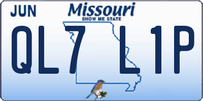 MO license plate QL7L1P