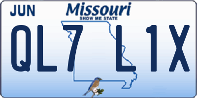 MO license plate QL7L1X