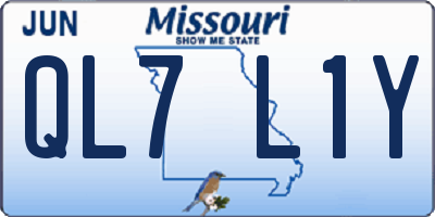 MO license plate QL7L1Y
