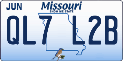 MO license plate QL7L2B