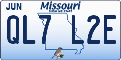 MO license plate QL7L2E