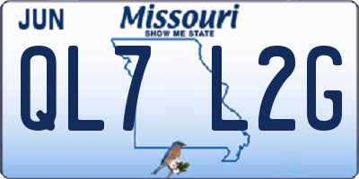 MO license plate QL7L2G