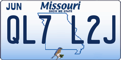 MO license plate QL7L2J