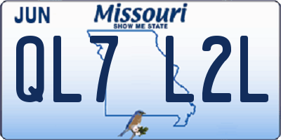 MO license plate QL7L2L