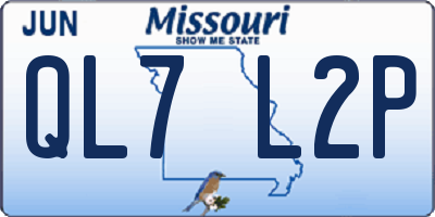 MO license plate QL7L2P